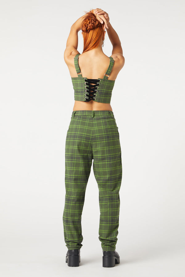 Dangerfield NZ - Meadow Tartan Pants - olive