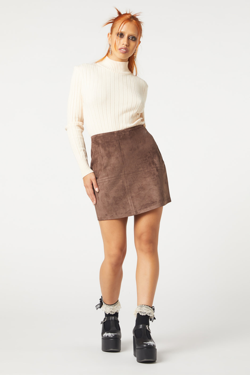 Dangerfield NZ - Suede Glade Skirt - brown