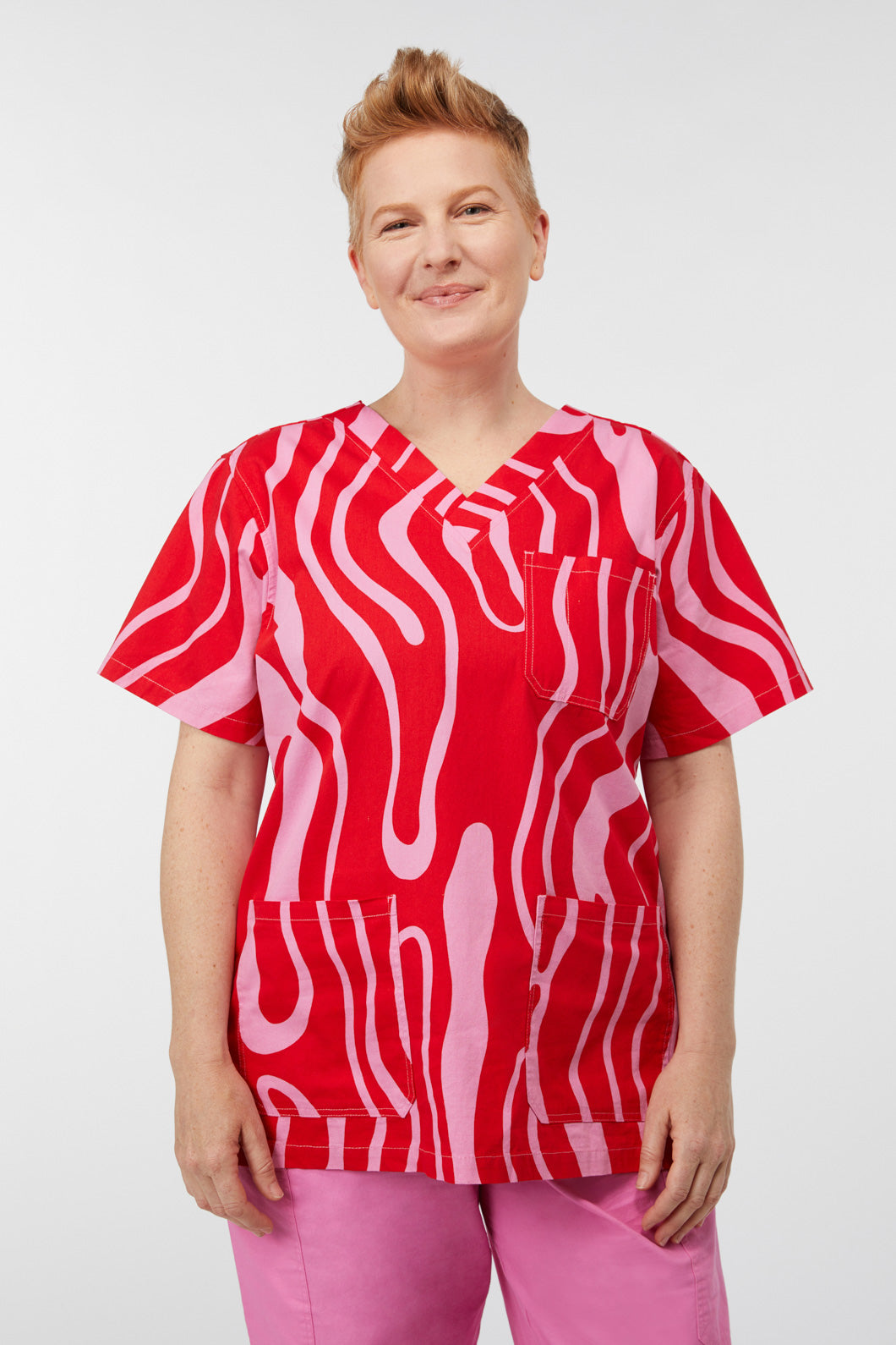 Dangerfield NZ - Warped Scrub Top & Pant Set - multi