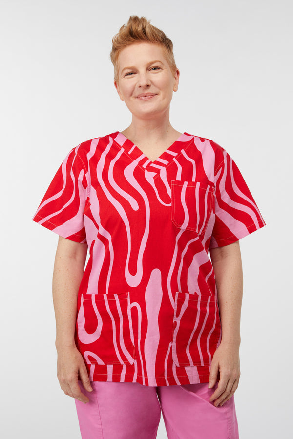 Dangerfield NZ - Warped Scrub Top & Pant Set - multi