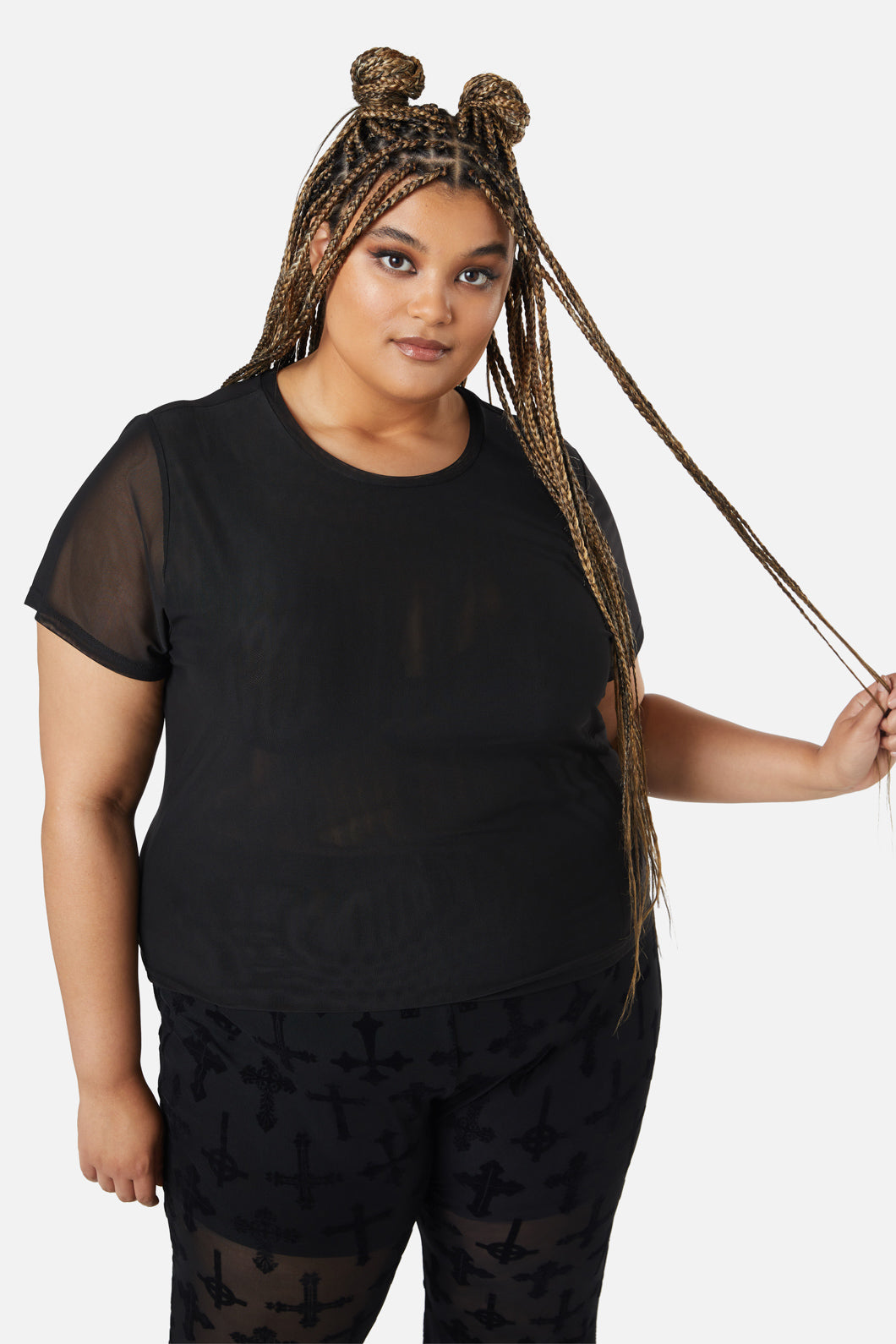 Dangerfield NZ - Curve Eliza Mesh Top - black