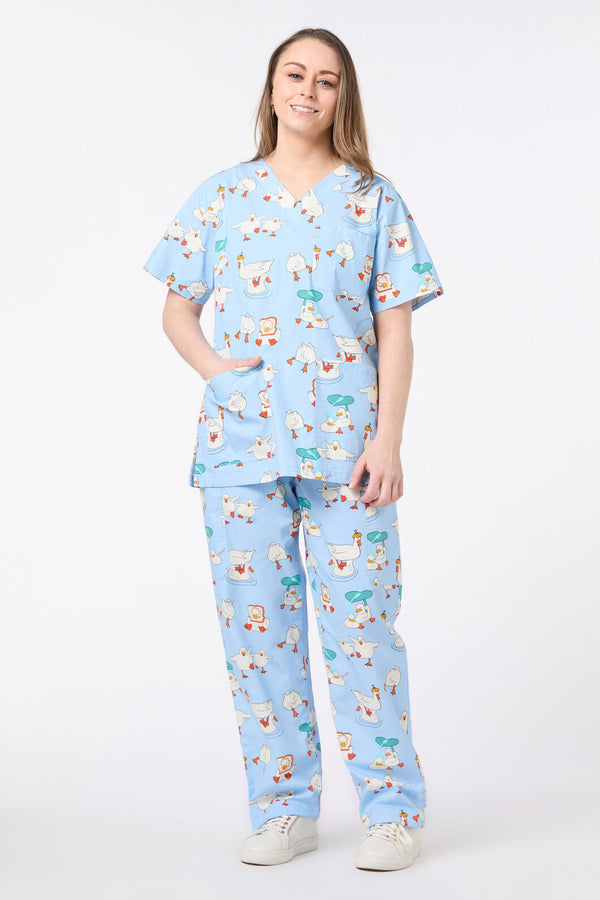 Dangerfield NZ - Puddle Duck Scrub Set - blue