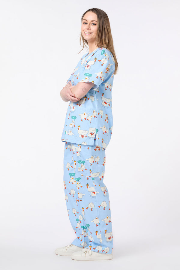 Dangerfield NZ - Puddle Duck Scrub Set - blue