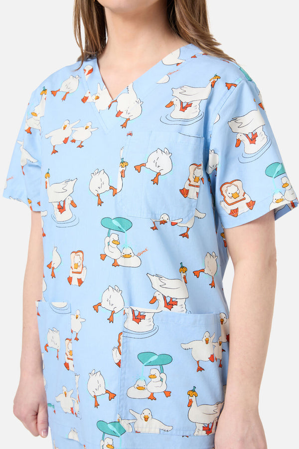 Dangerfield NZ - Puddle Duck Scrub Set - blue