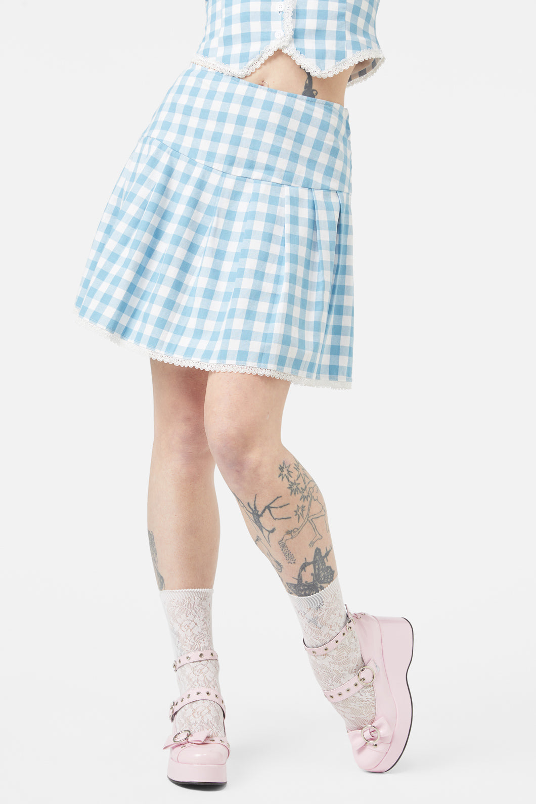 Blue plaid skirt nz hotsell