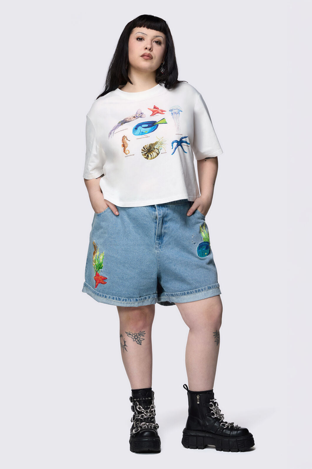 Dangerfield NZ - Curve Oceanic Tee - cream