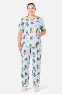 Dangerfield NZ - Teddy Bear Scrub Set - blue