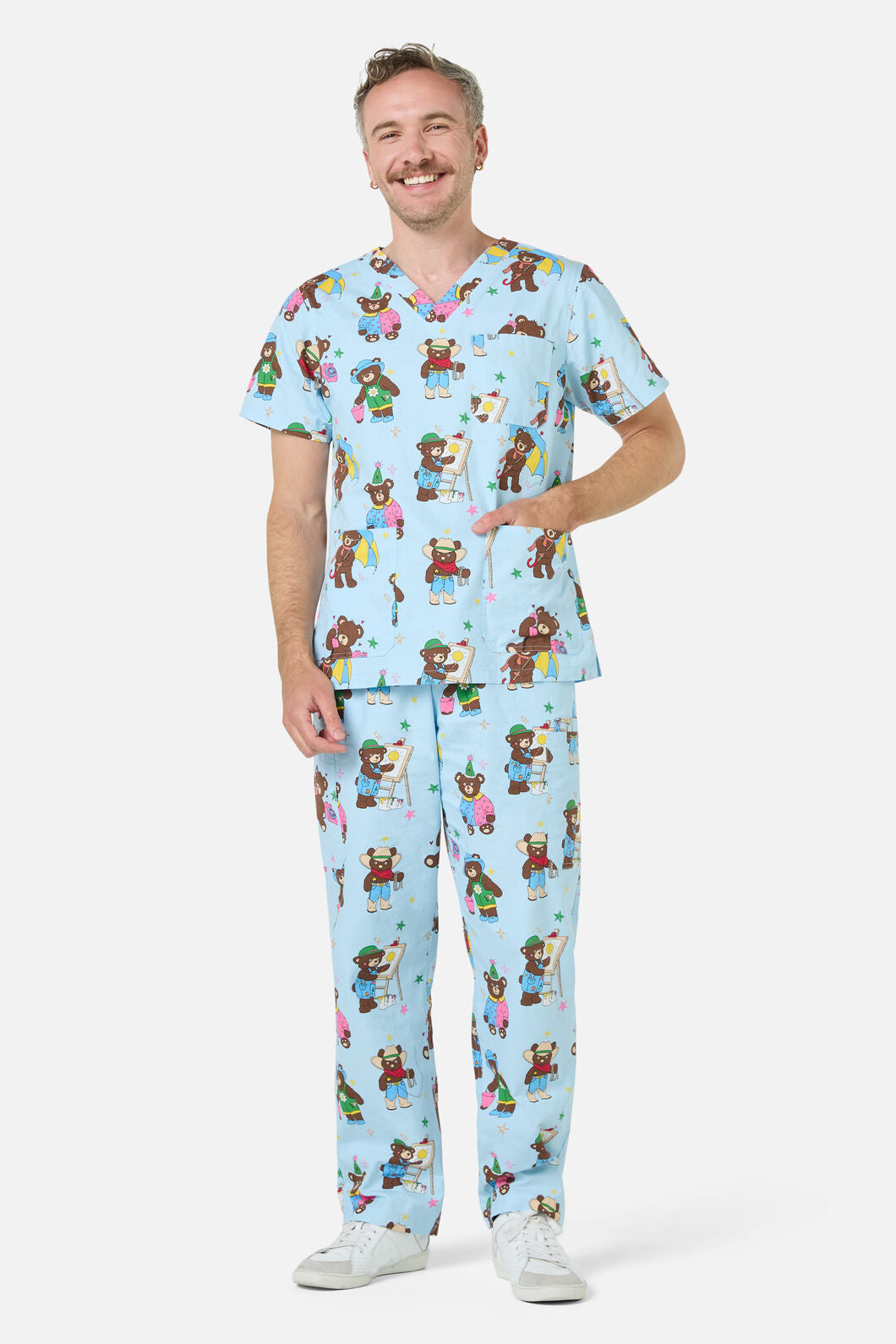 Dangerfield NZ - Teddy Bear Scrub Set - blue
