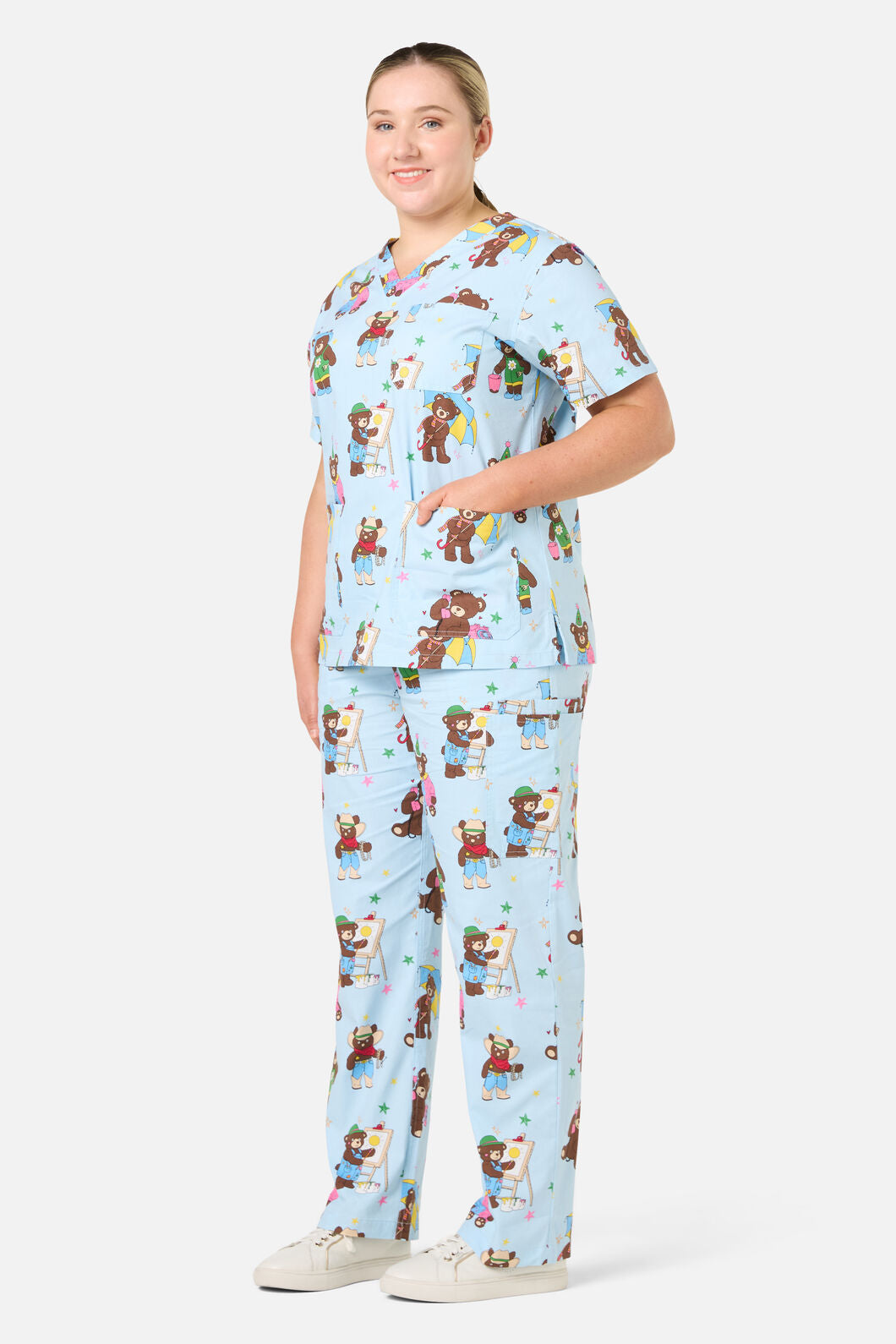 Dangerfield NZ - Teddy Bear Scrub Set - blue