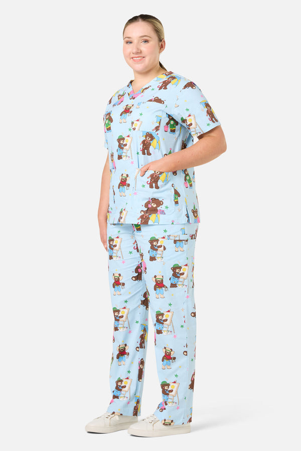 Dangerfield NZ - Teddy Bear Scrub Set - blue