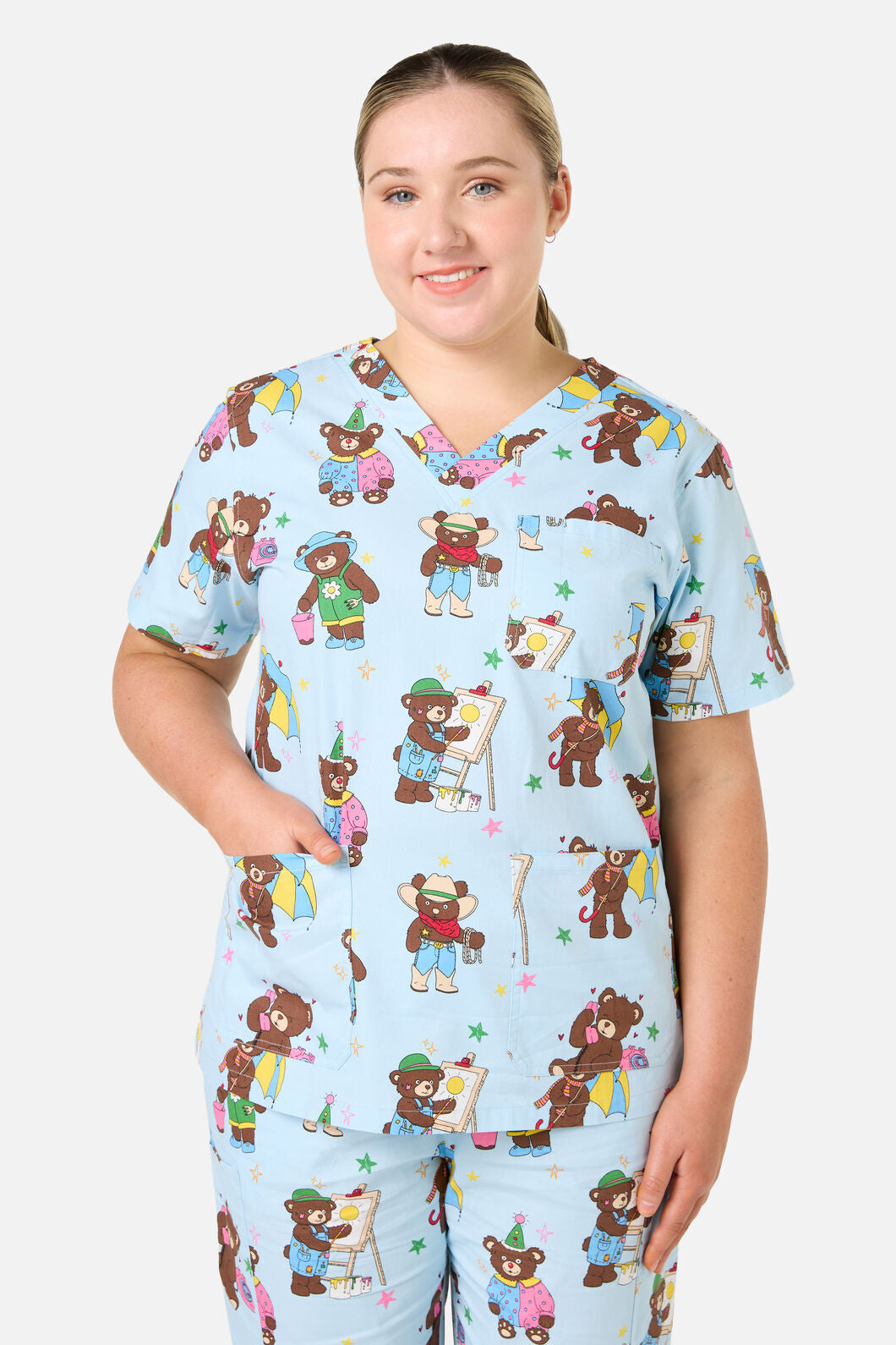 Dangerfield NZ - Teddy Bear Scrub Set - blue