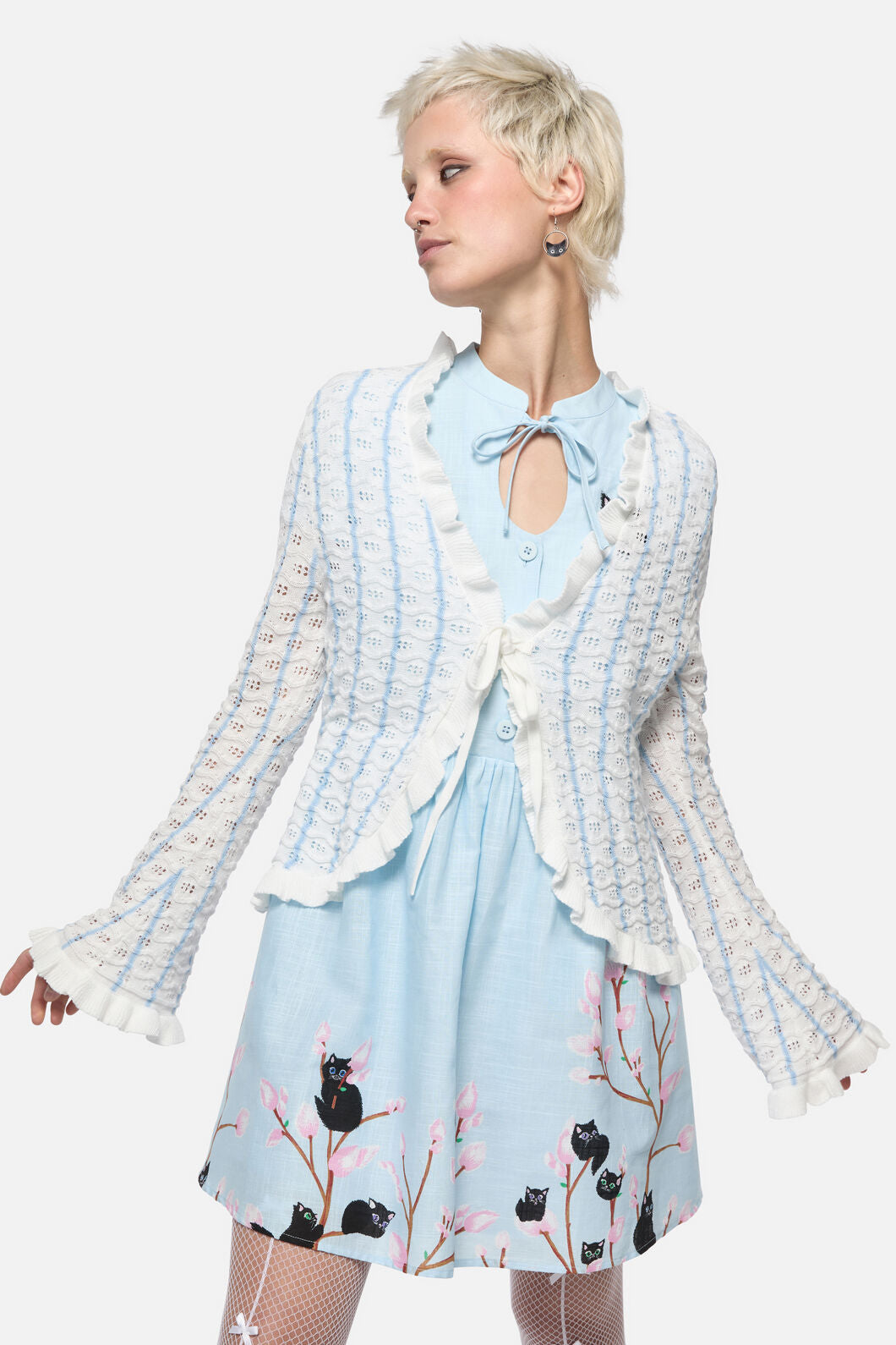 Dangerfield NZ - Forgotten City Tie Cardigan - white