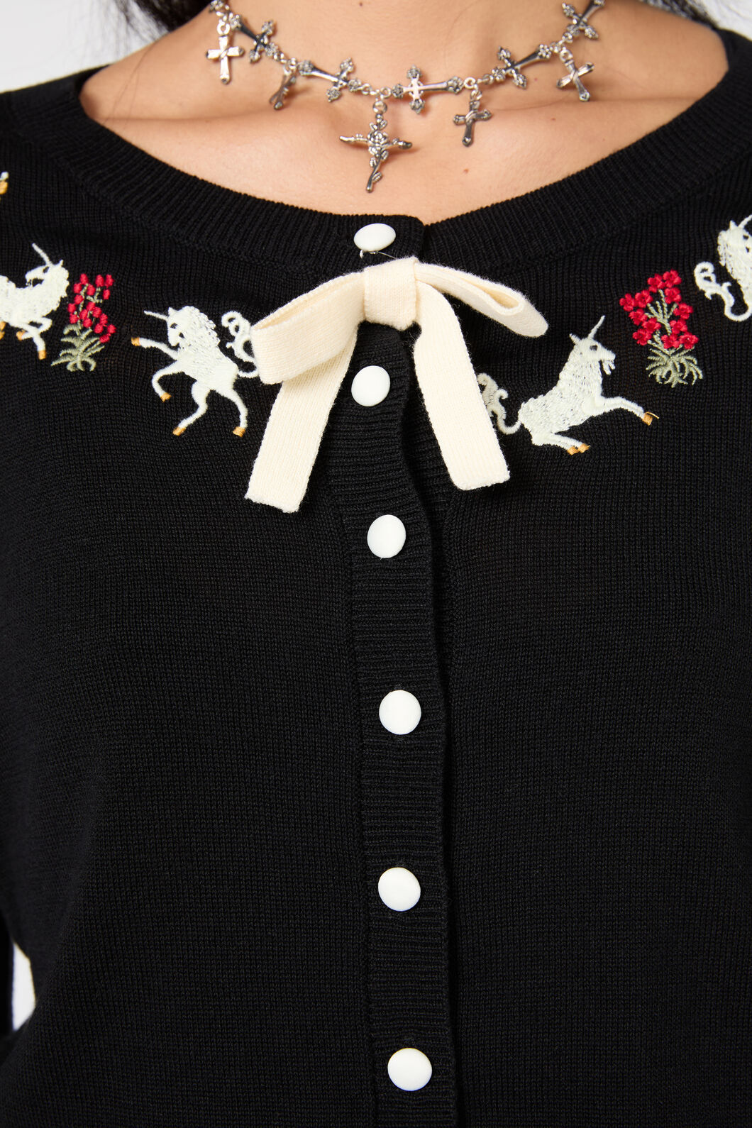 Dangerfield NZ - Alicorn Running Emb Cardigan - black