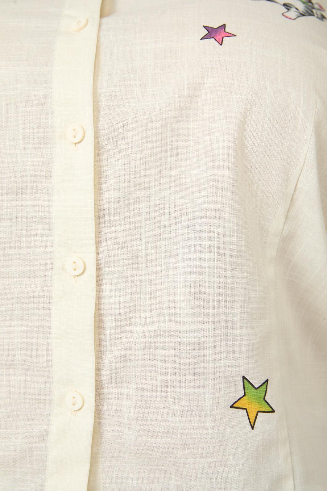 Curve Meowdy Badge Blouse