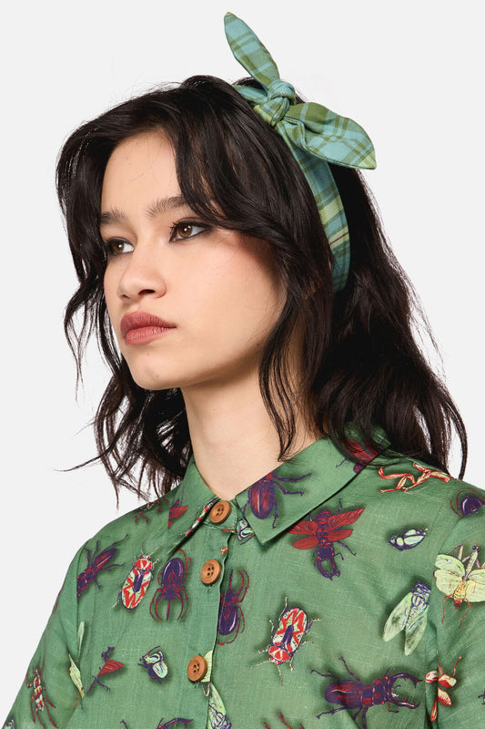 Dangerfield NZ - Insect Obsessed Tartan Headban - teal