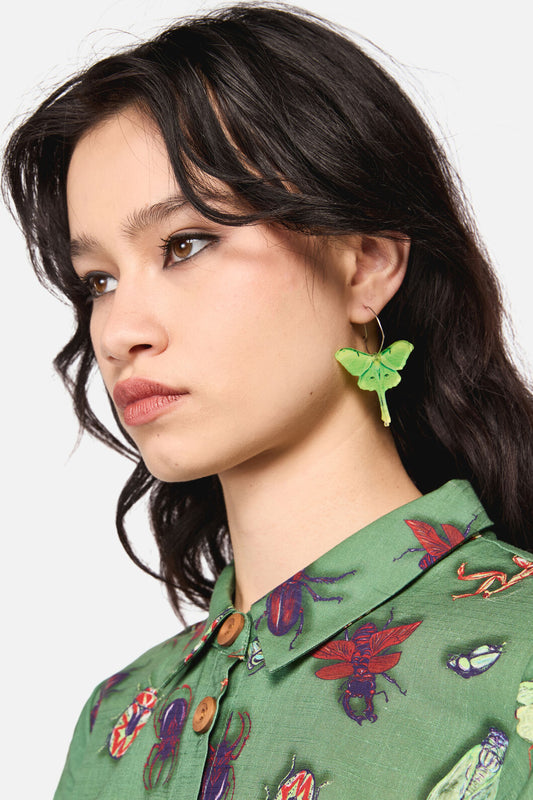 Dangerfield NZ - Moth Earrings - green