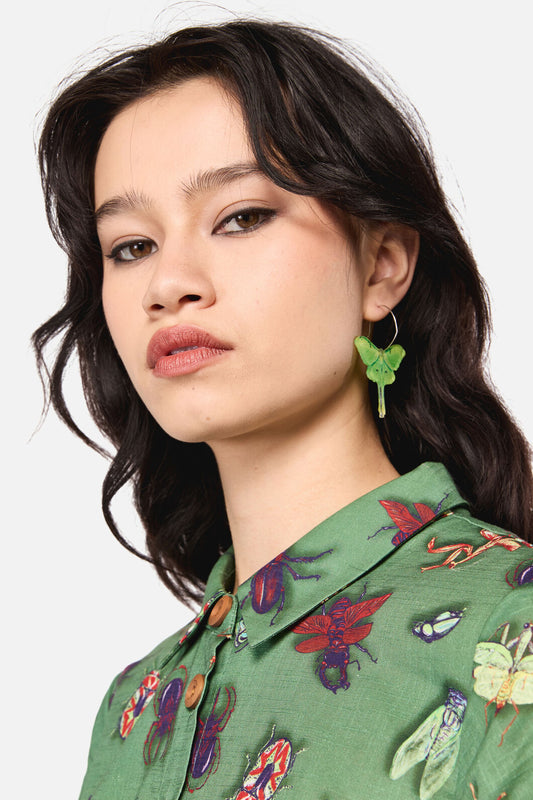 Dangerfield NZ - Moth Earrings - green