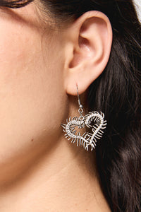Dangerfield NZ - Centipede Heart Earrings - silver