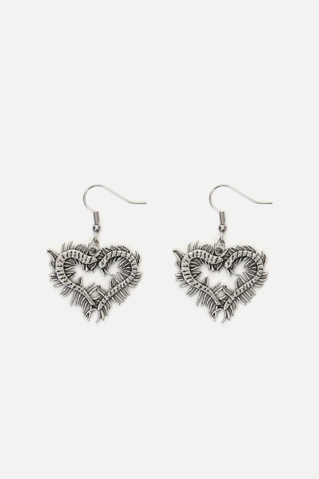 Dangerfield NZ - Centipede Heart Earrings - silver