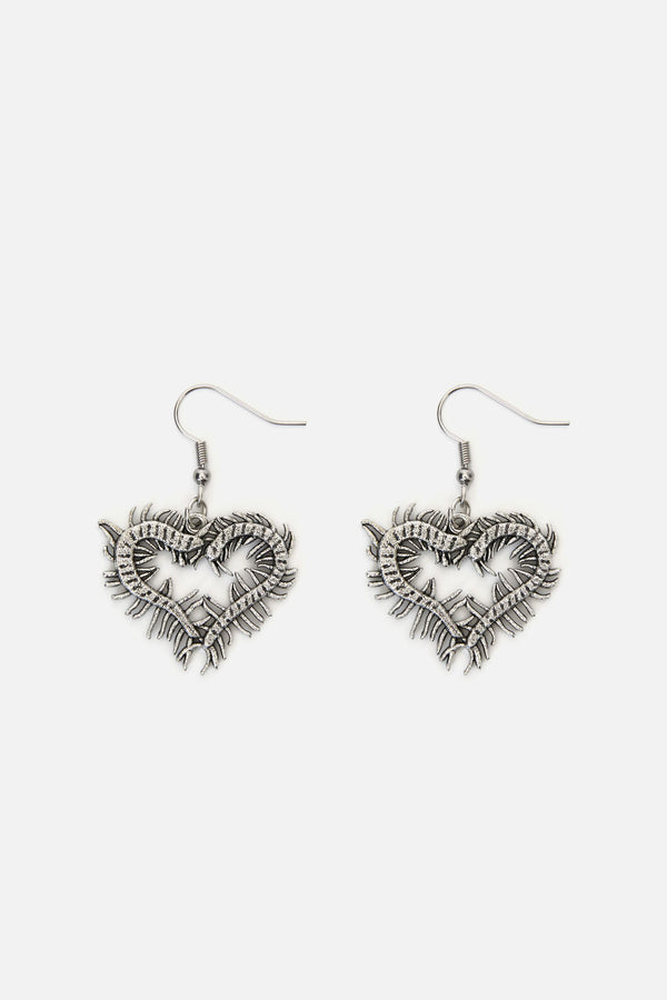 Dangerfield NZ - Centipede Heart Earrings - silver