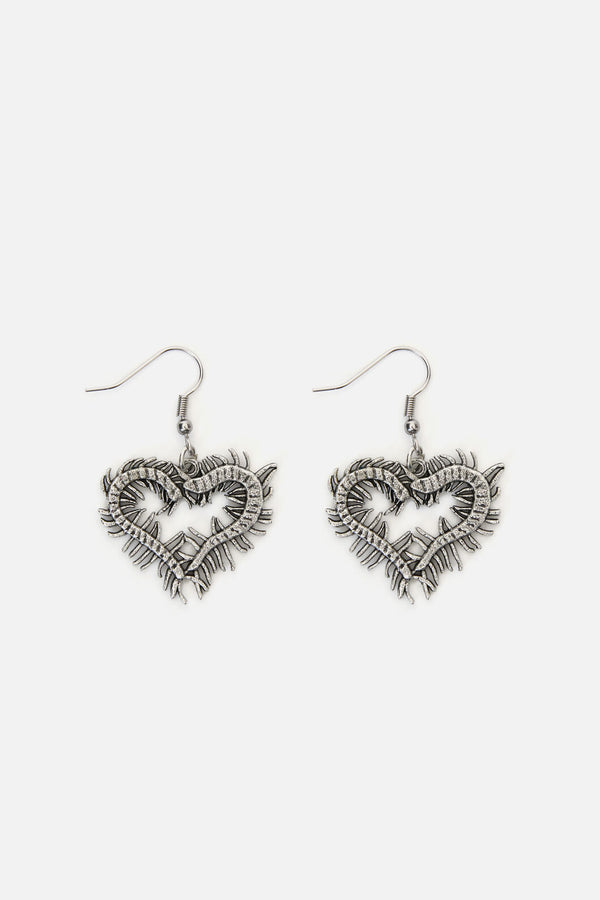 Dangerfield NZ - Centipede Heart Earrings - silver