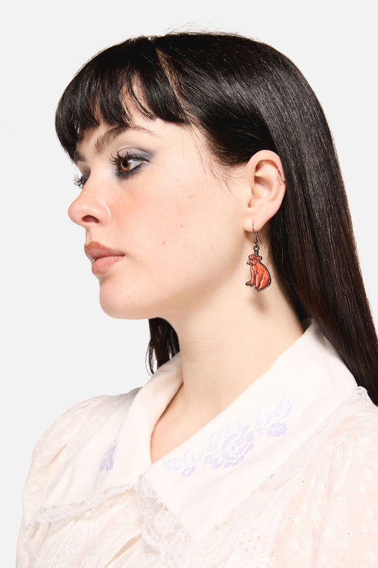 Dangerfield NZ - Highland Cow Earrings - chocolate