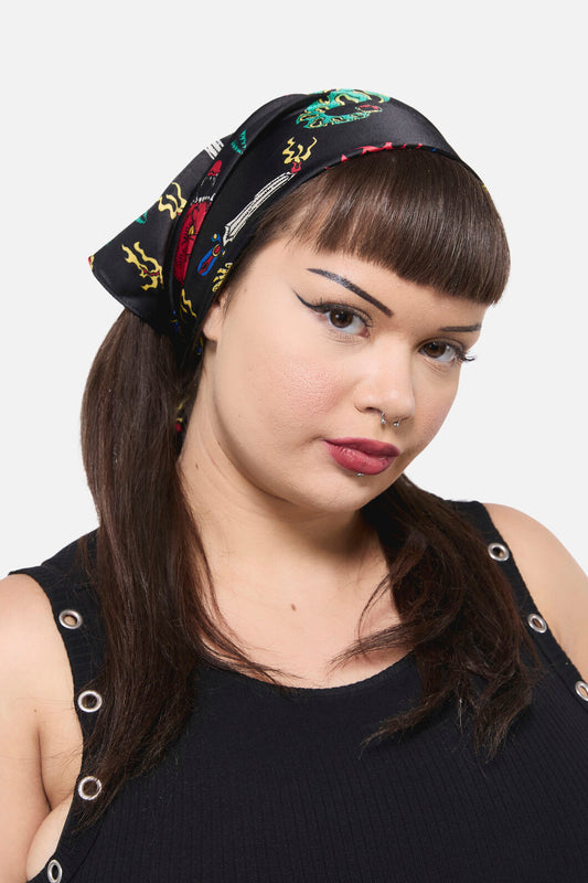 Dangerfield NZ - Lawless Satin Scarf - black