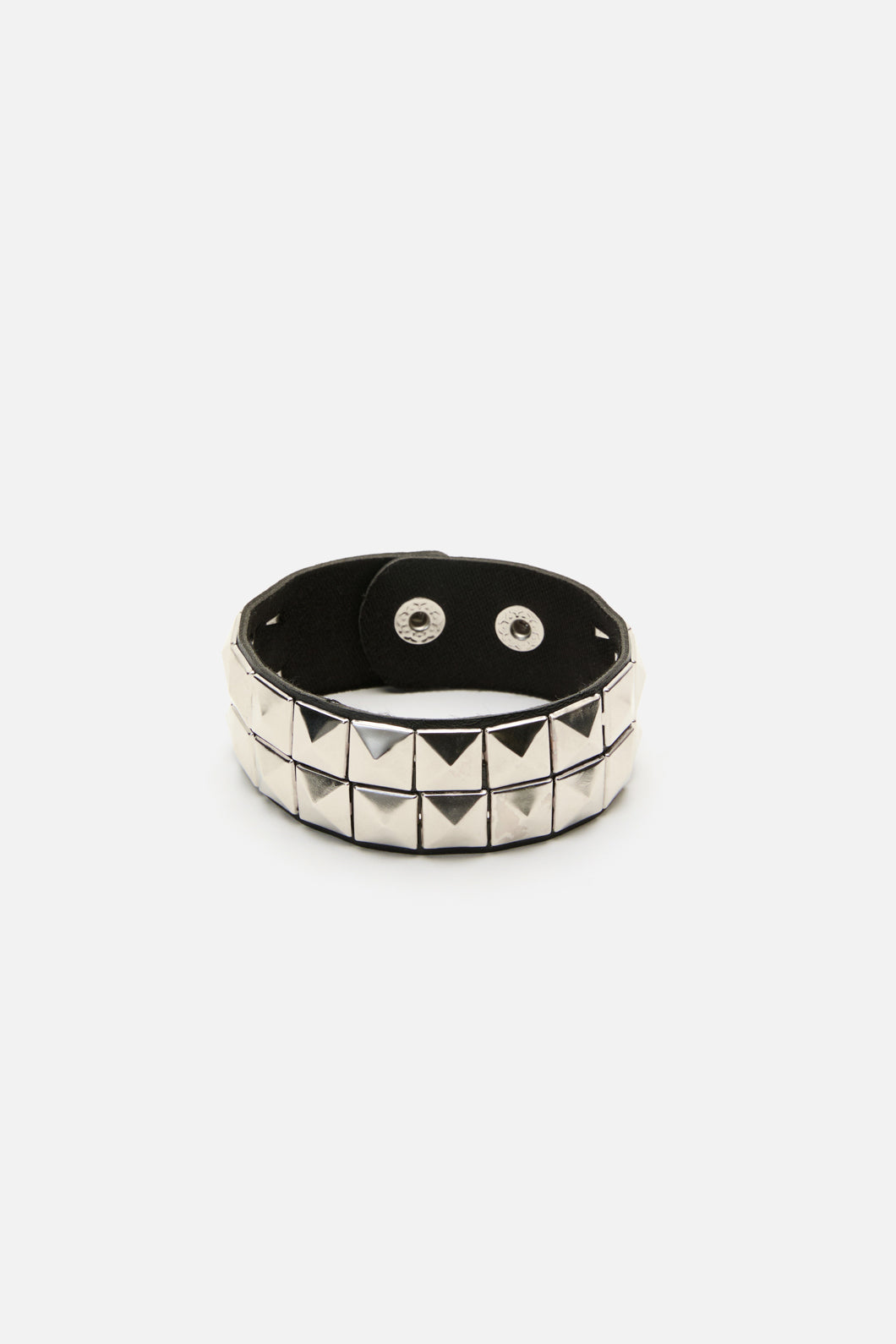 Dangerfield NZ - Pyramid Stud Wrist Band Cuff - black-silver