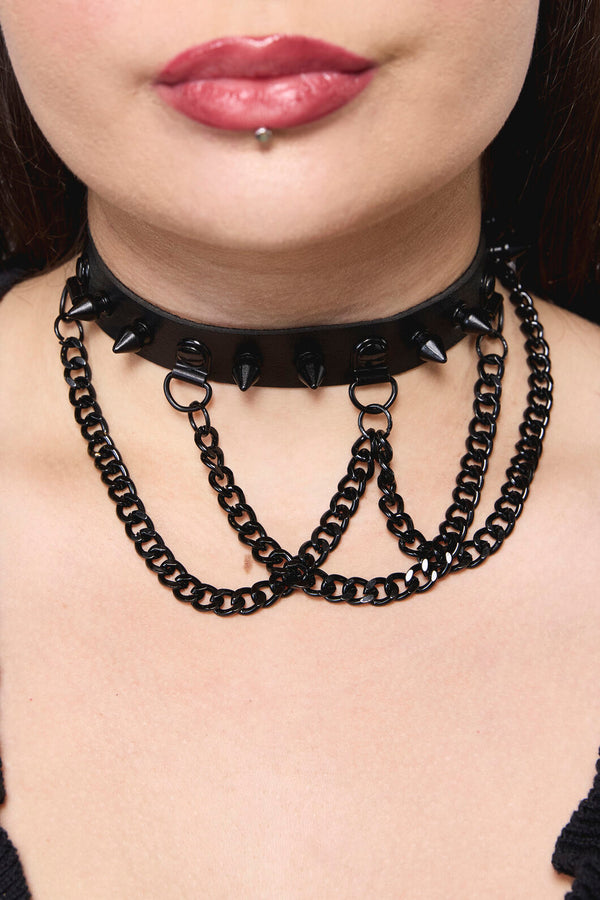 Dangerfield NZ - Spike & Chain Choker - black
