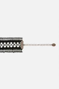 Dangerfield NZ - Cross Skull Lace Choker - black