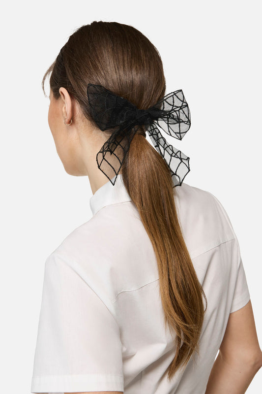Dangerfield NZ - Spider Web Bow Hair Clip - black