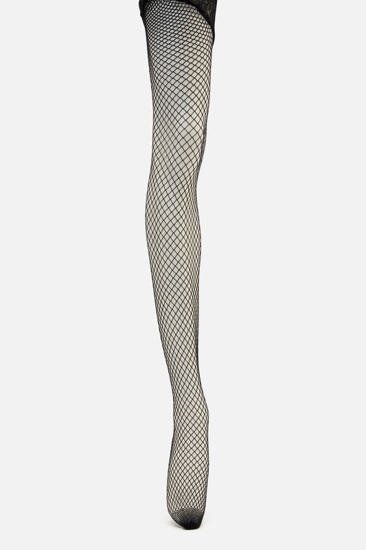 Dangerfield NZ - Waist Garter Fishnet Tights - black