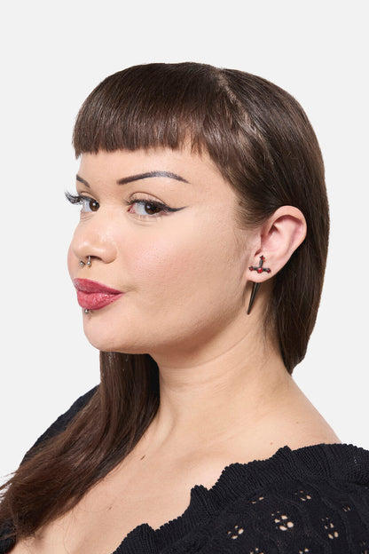 Dangerfield NZ - Through The Ear Sword Earrings - silver