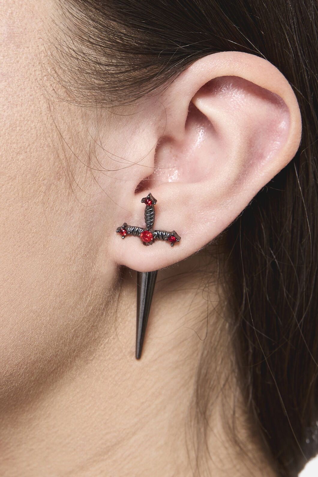 Dangerfield NZ - Through The Ear Sword Earrings - silver