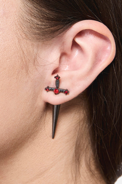 Dangerfield NZ - Through The Ear Sword Earrings - silver