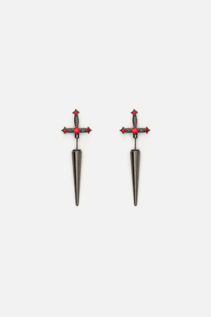 Dangerfield NZ - Through The Ear Sword Earrings - silver