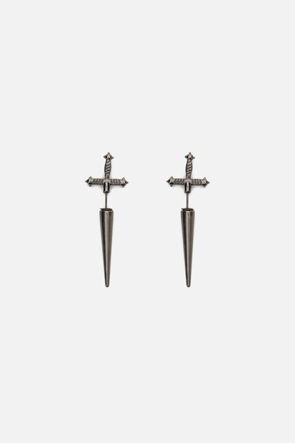 Dangerfield NZ - Through The Ear Sword Earrings - silver