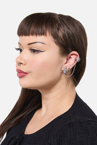 Dangerfield NZ - Spiders Web & Chain Earrings - silver