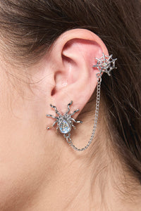 Dangerfield NZ - Spiders Web & Chain Earrings - silver