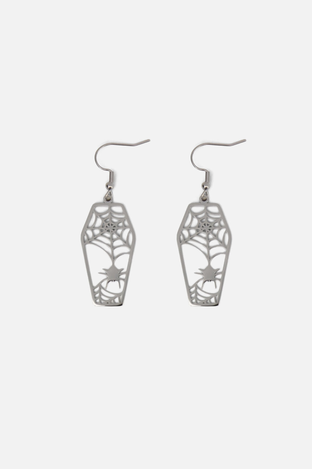 Dangerfield NZ - Coffin Spiderweb Earrings - silver