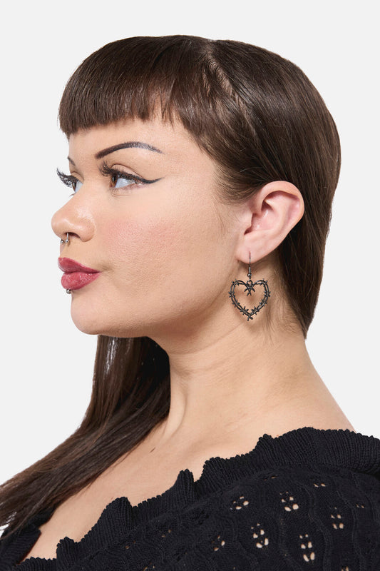 Dangerfield NZ - Sharp Hearted Earrings - black