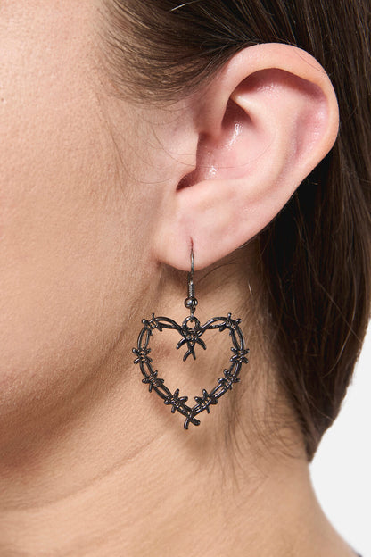 Dangerfield NZ - Sharp Hearted Earrings - black