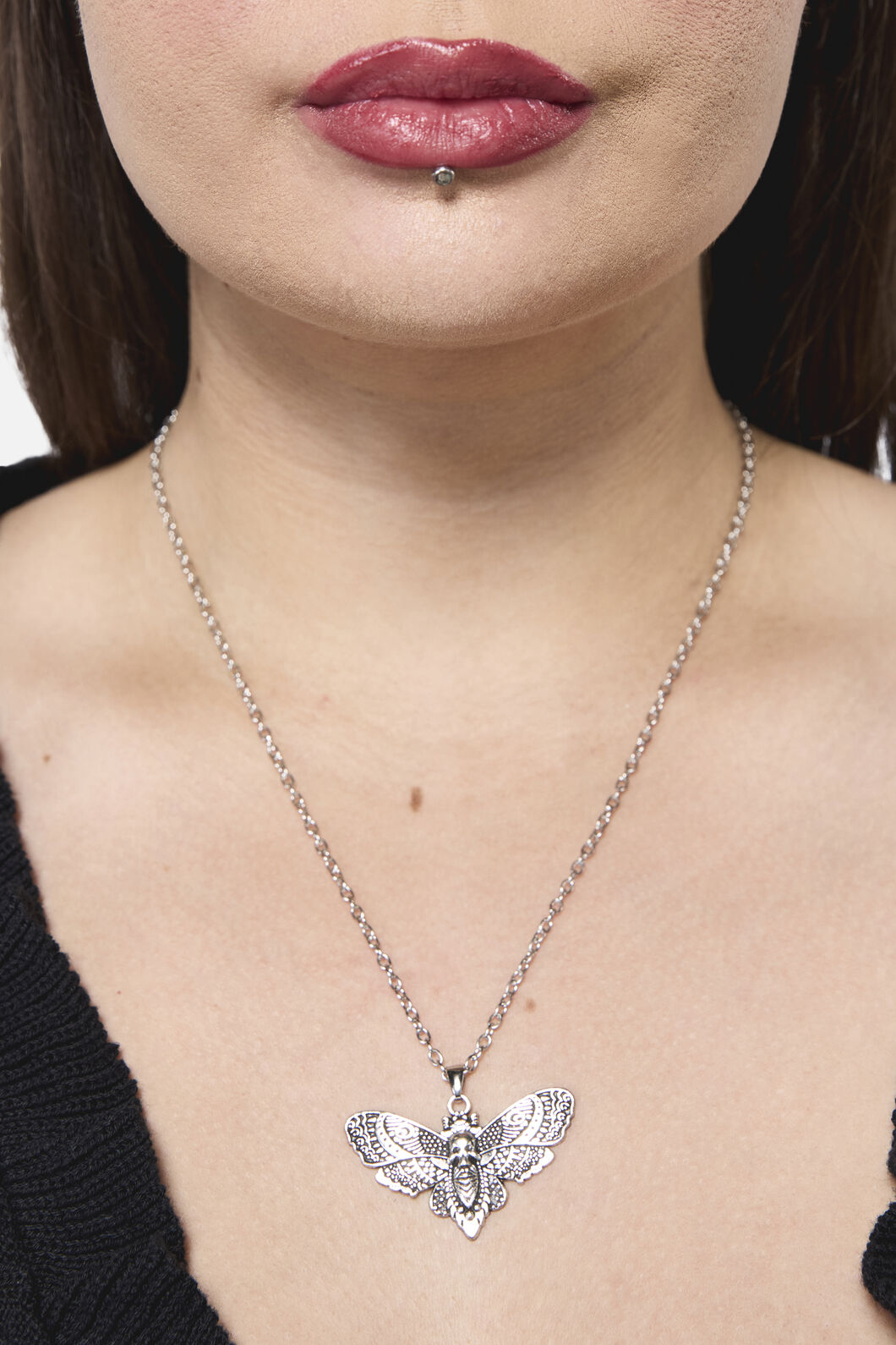 Dangerfield NZ - All Hallows Eve Moth Necklace - silver