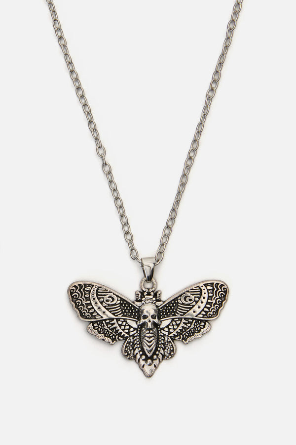 Dangerfield NZ - All Hallows Eve Moth Necklace - silver