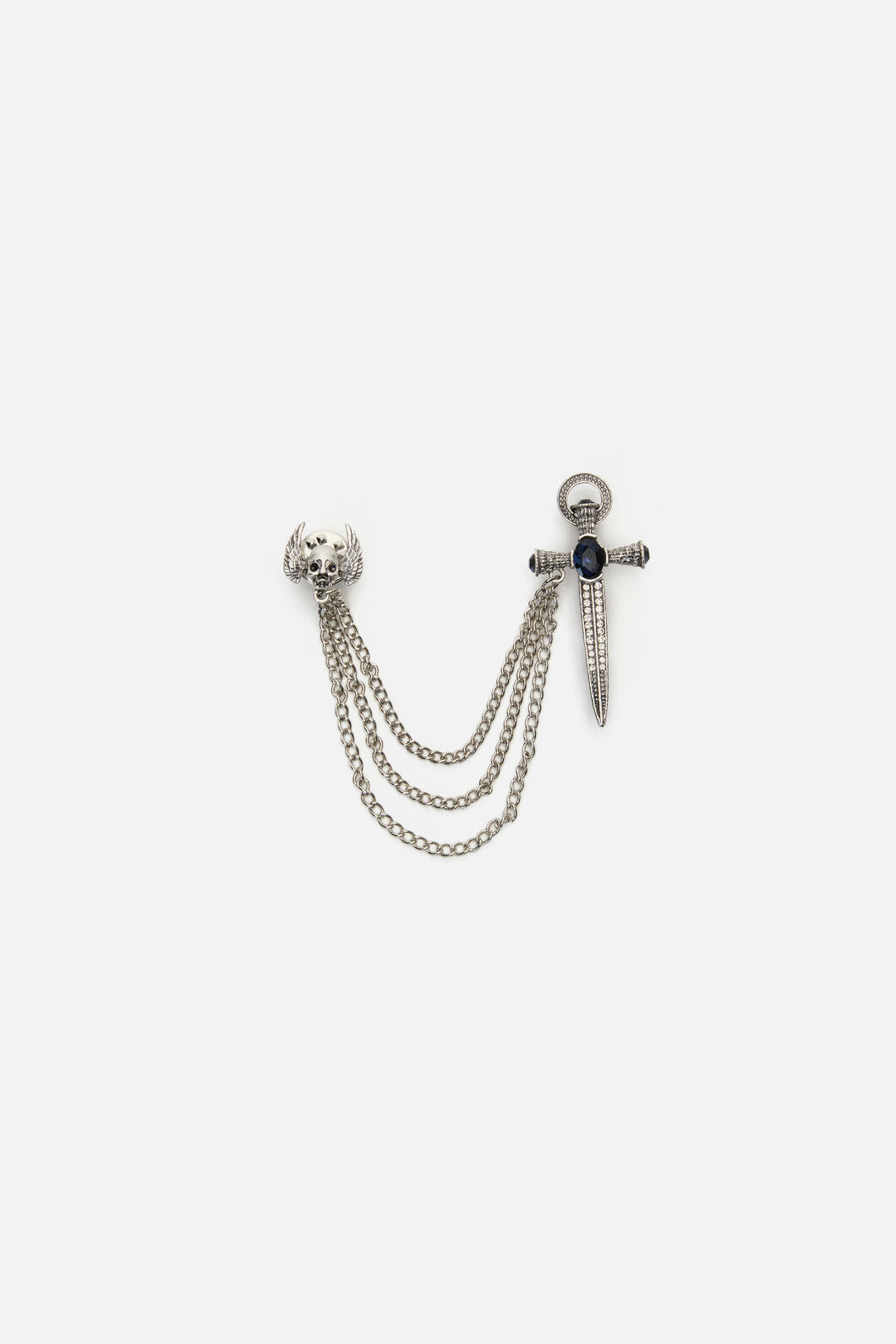 Dangerfield NZ - Dagger & Skull Chain Pin - silver