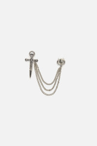 Dangerfield NZ - Dagger & Skull Chain Pin - silver