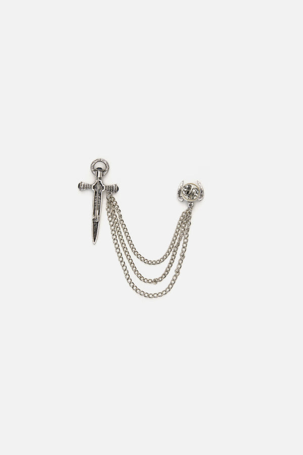 Dangerfield NZ - Dagger & Skull Chain Pin - silver