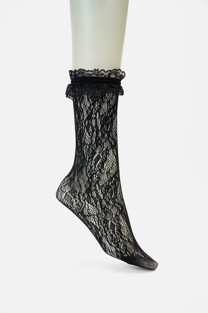 Dangerfield NZ - Black Lace Frill Sock - black