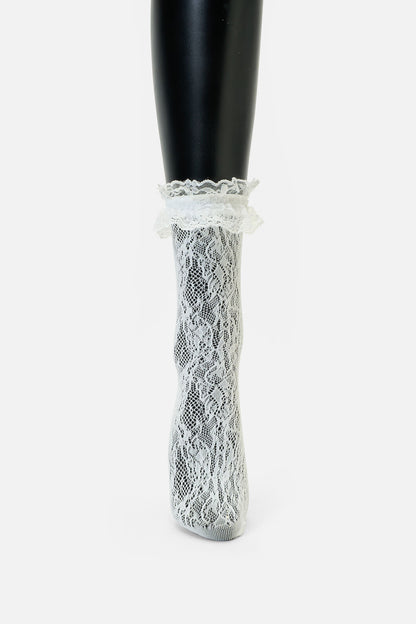 Dangerfield NZ - White Lace Frill Sock - white