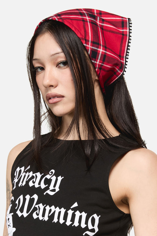 Dangerfield NZ - Piracy Tartan Head Scarf - red